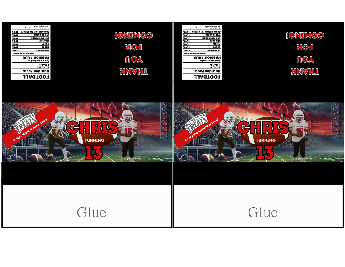Football Party Favor Template (Digital Download Editable in Canva)